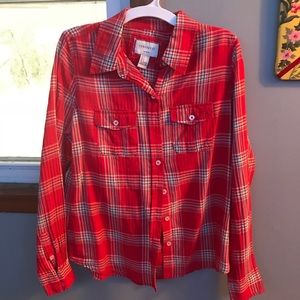Red and orange flannel